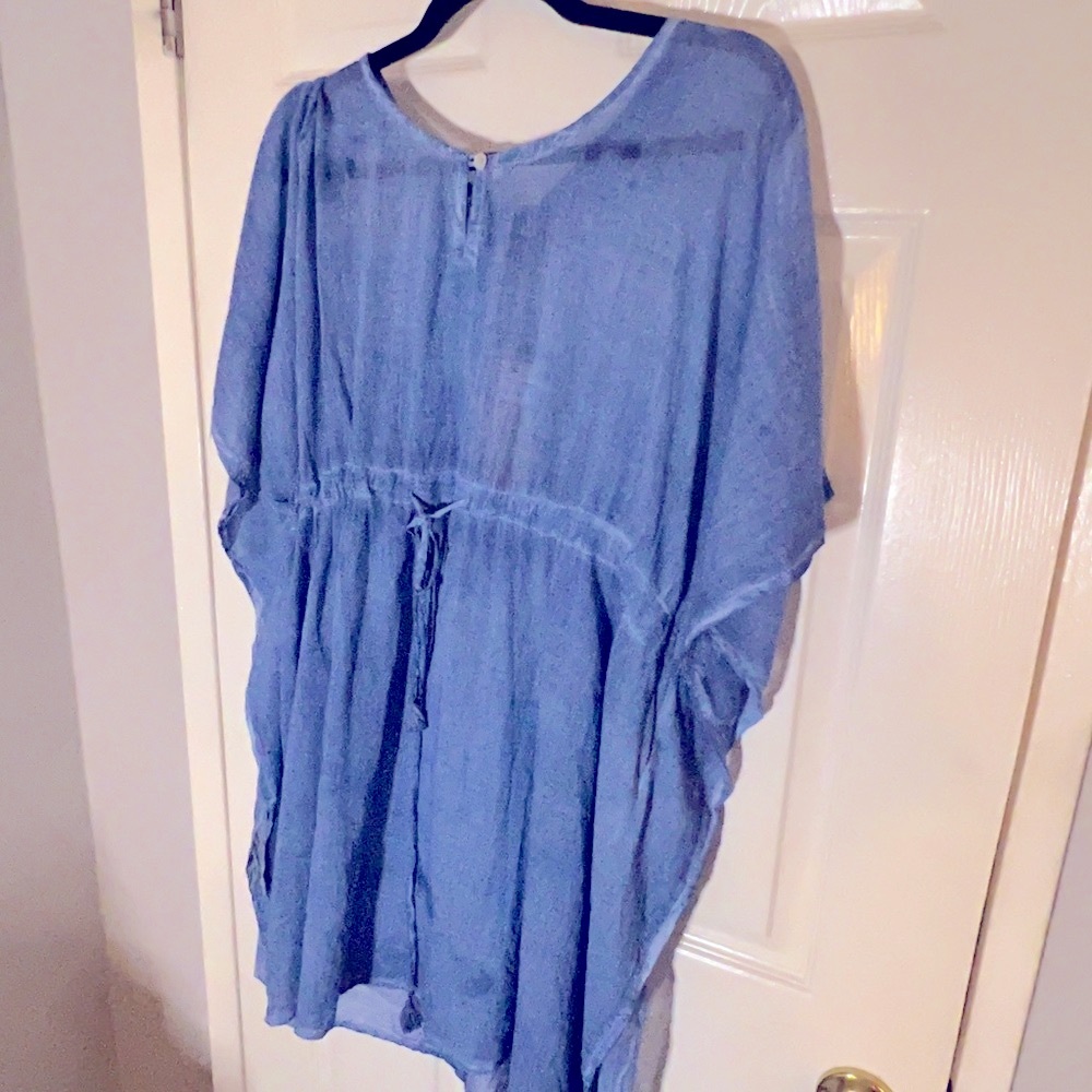 NWT Lightweight semi-sheer blue dress